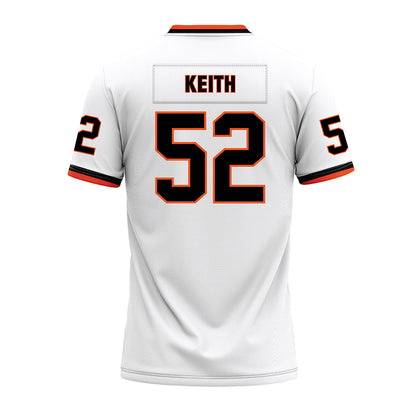 Oklahoma State - NCAA Football : Garrett Keith - White Premium Football Jersey