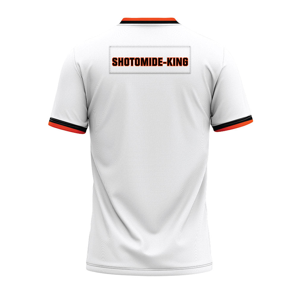 Oklahoma State - NCAA Football : Ayo Shotomide-King - White Premium Football Jersey