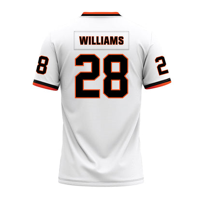 Oklahoma State - NCAA Football : Elijah Williams - White Premium Football Jersey