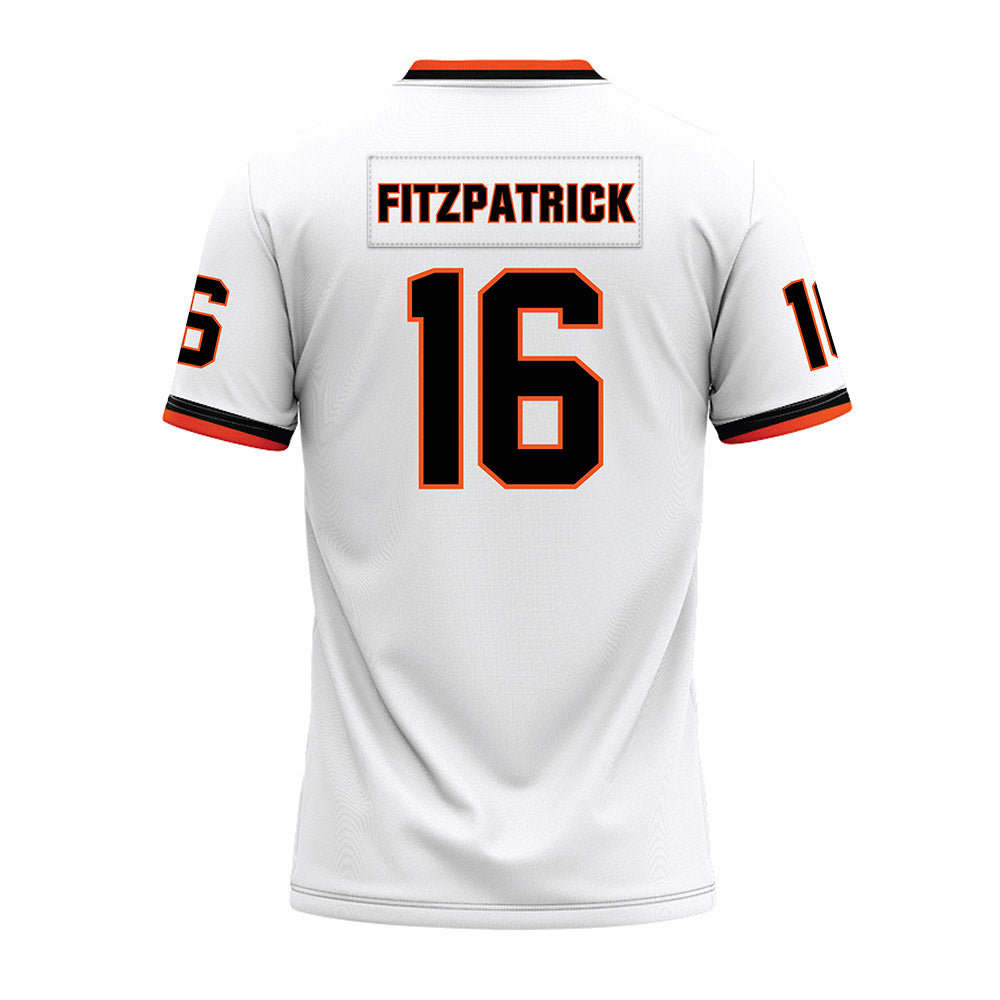 Oklahoma State - NCAA Football : Christian Fitzpatrick - White Premium Football Jersey-1
