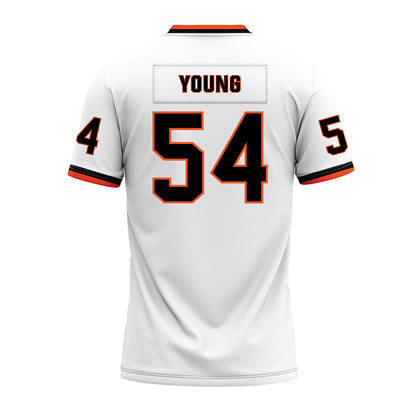 Oklahoma State - NCAA Football : Austin Young - White Premium Football Jersey