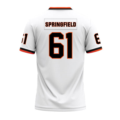 Oklahoma State - NCAA Football : Jake Springfield - White Premium Football Jersey