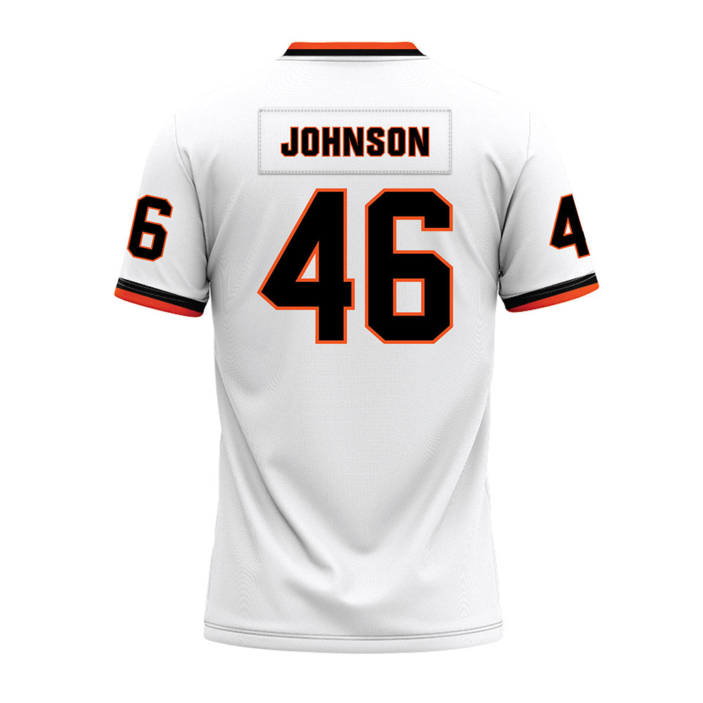 Oklahoma State - NCAA Football : Temerrick Johnson - White Premium Football Jersey