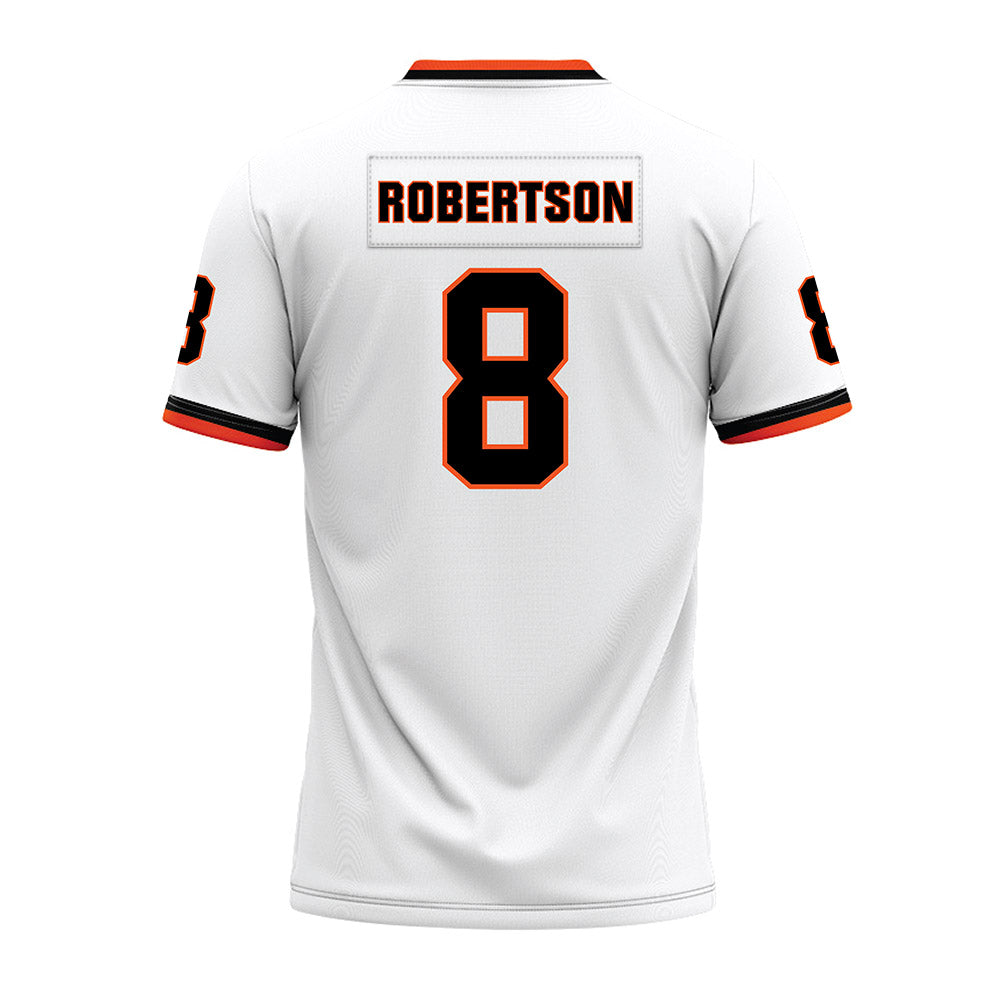 Oklahoma State - NCAA Football : Parker Robertson - White Premium Football Jersey
