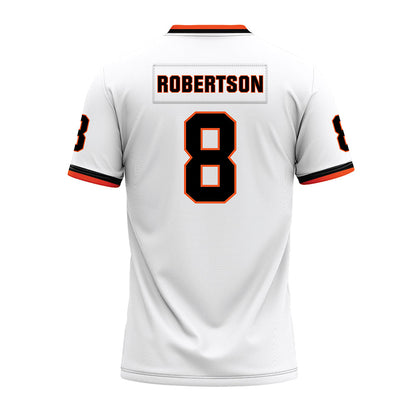 Oklahoma State - NCAA Football : Parker Robertson - White Premium Football Jersey