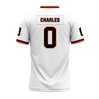 Oklahoma State - NCAA Football : Malik Charles - White Premium Football Jersey-1