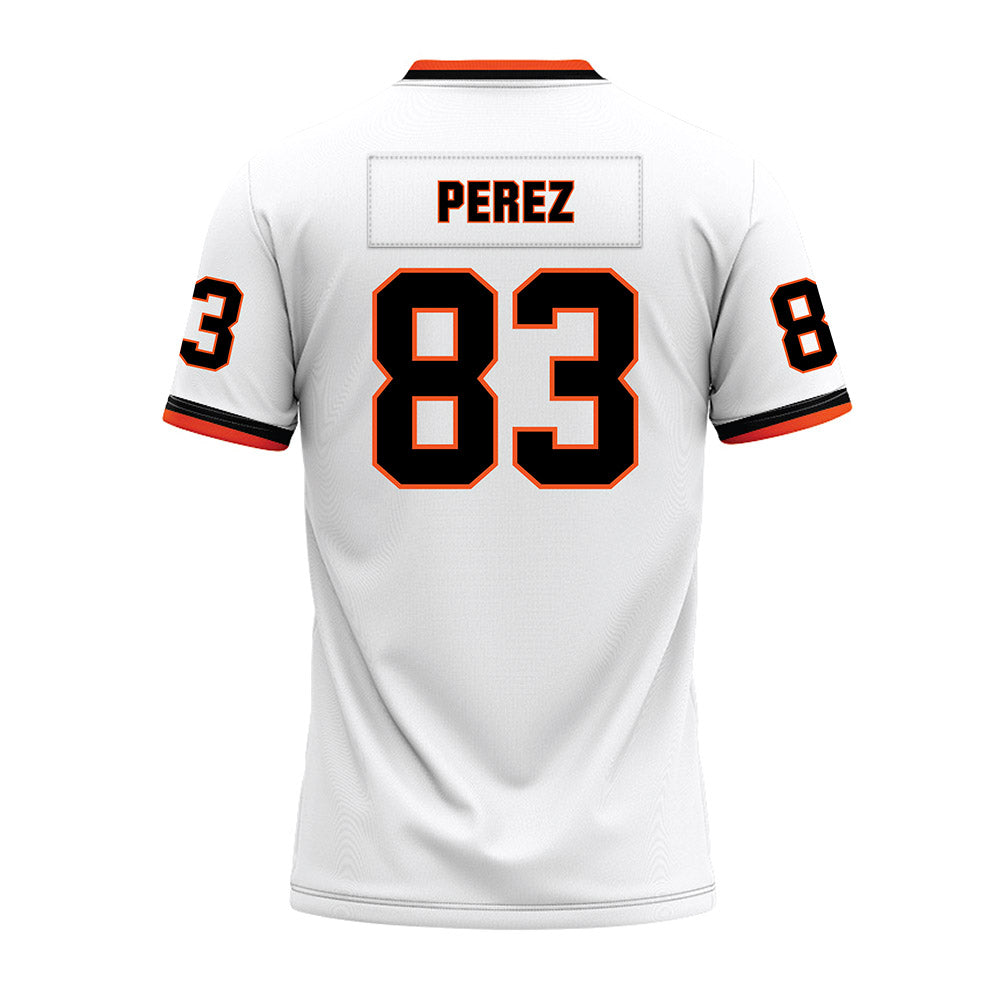 Oklahoma State - NCAA Football : Jaden Perez - White Premium Football Jersey-1