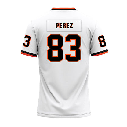 Oklahoma State - NCAA Football : Jaden Perez - White Premium Football Jersey-1