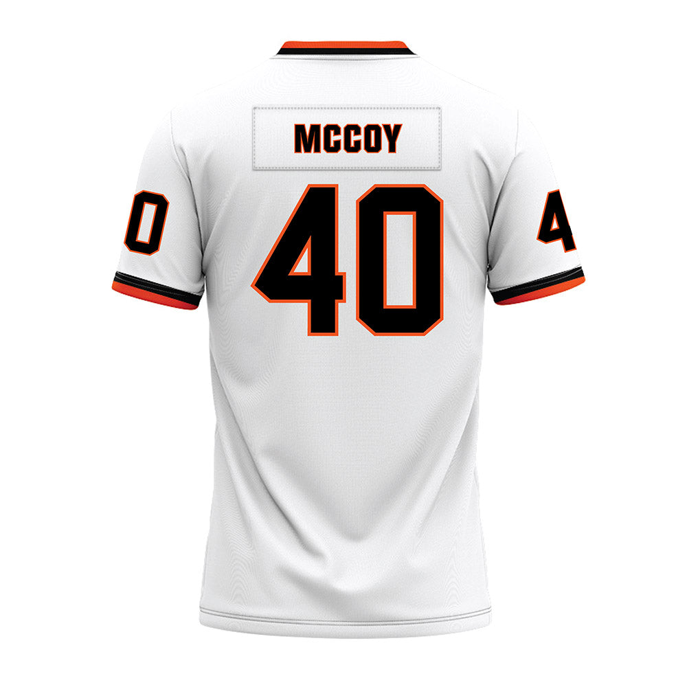 Oklahoma State - NCAA Football : Taje McCoy - White Premium Football Jersey-1