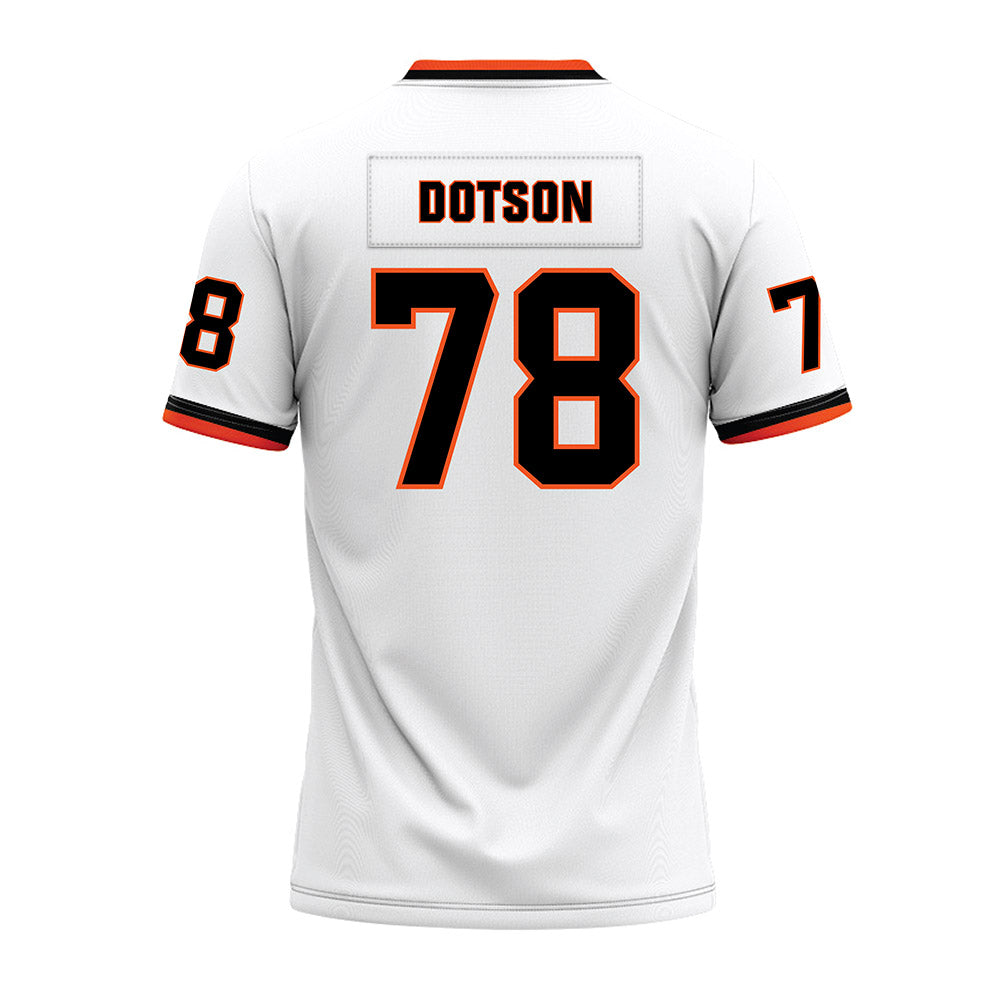 Oklahoma State - NCAA Football : Davis Dotson - White Premium Football Jersey