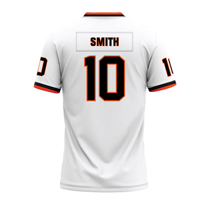 Oklahoma State - NCAA Football : Kale Smith - White Premium Football Jersey