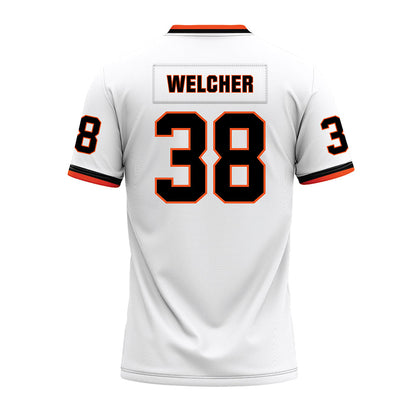 Oklahoma State - NCAA Football : Kade Welcher - White Premium Football Jersey