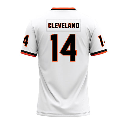 Oklahoma State - NCAA Football : Landyn Cleveland - White Premium Football Jersey
