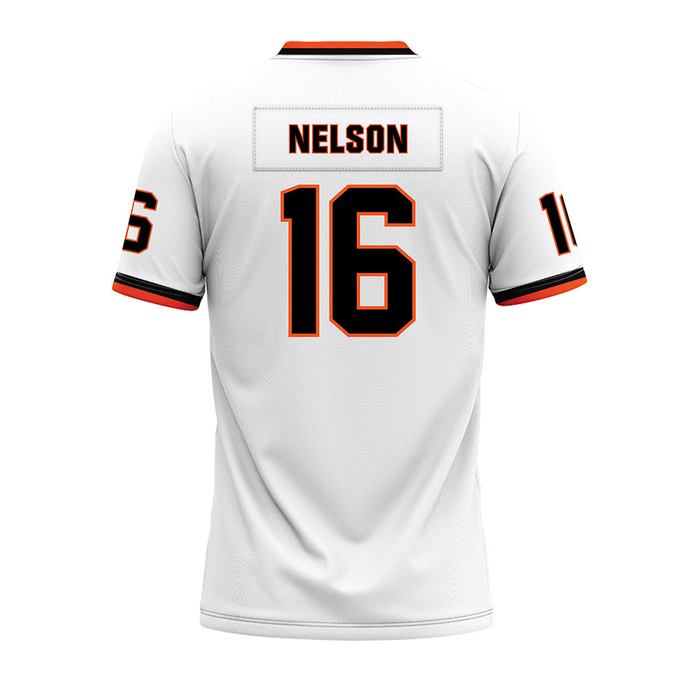 Oklahoma State - NCAA Football : Willie Nelson - White Premium Football Jersey