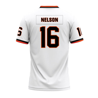 Oklahoma State - NCAA Football : Willie Nelson - White Premium Football Jersey