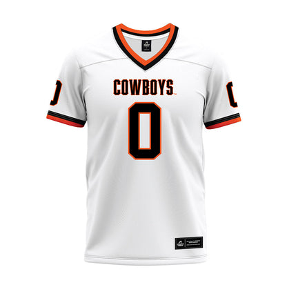 Oklahoma State - NCAA Football : Malik Charles - White Premium Football Jersey-0