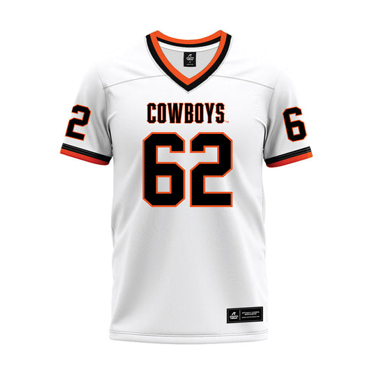 Oklahoma State - NCAA Football : Jamsion Mejia - White Premium Football Jersey-0