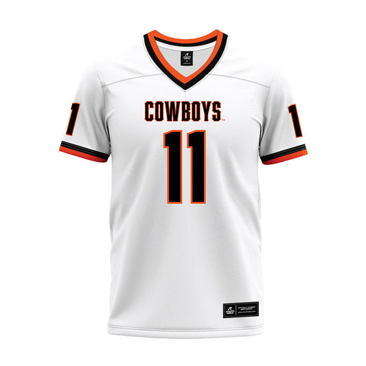 Oklahoma State - NCAA Football : Tabry Shettron - White Premium Football Jersey