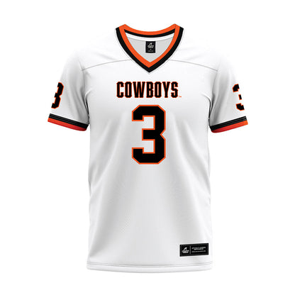 Oklahoma State - NCAA Football : Cameron Smith - White Premium Football Jersey