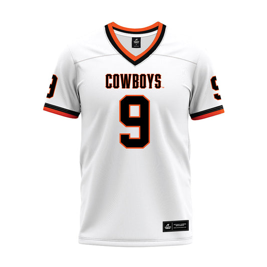 Oklahoma State - NCAA Football : Ladainian Fields - White Premium Football Jersey