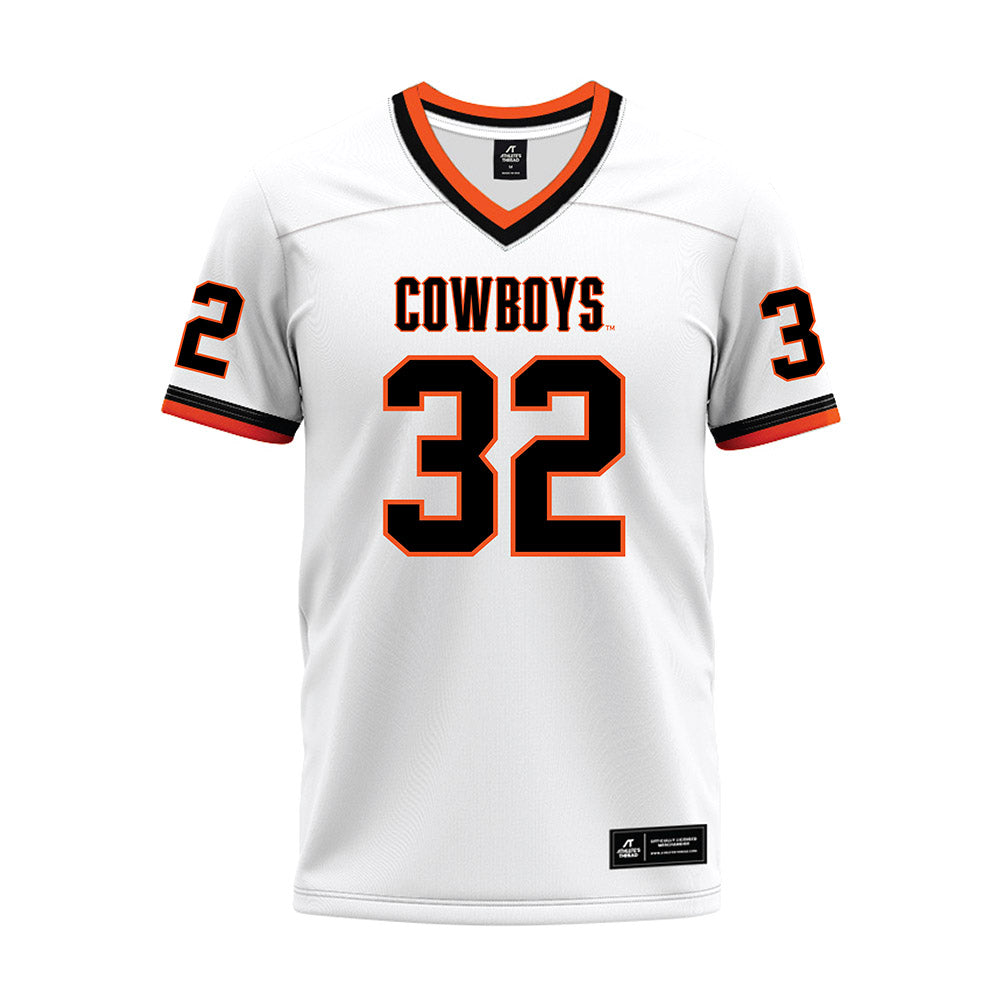 Oklahoma State - NCAA Football : Gabe Brown - White Premium Football Jersey