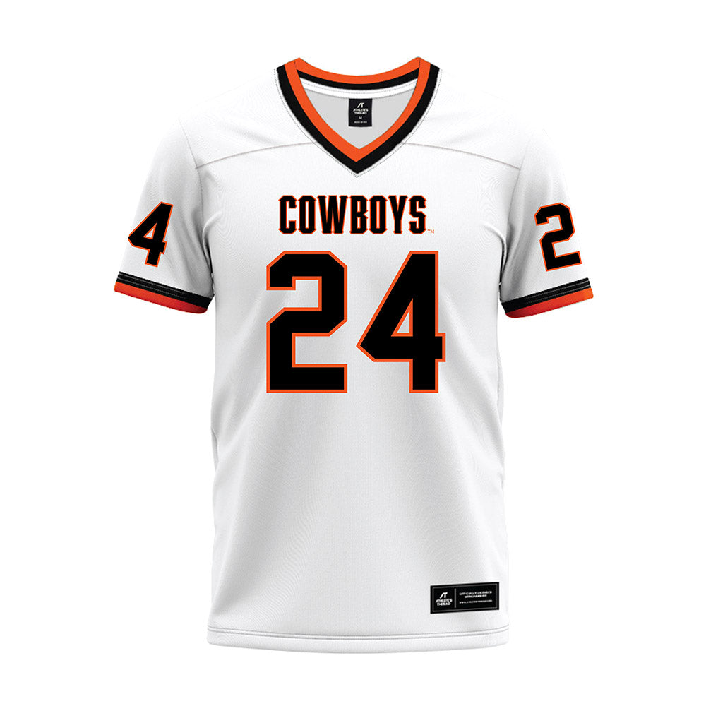 Oklahoma State - NCAA Football : Trent Howland - White Premium Football Jersey