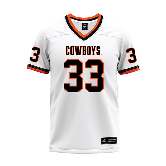 Oklahoma State - NCAA Football : Donavan Stephens - White Premium Football Jersey