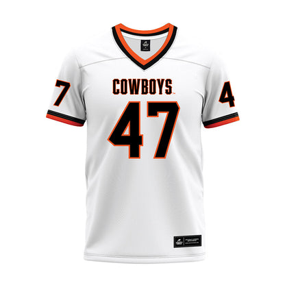 Oklahoma State - NCAA Football : Luke McEndoo - White Premium Football Jersey