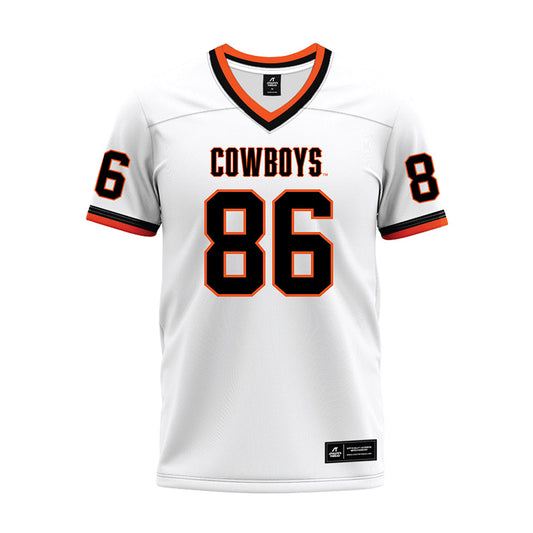 Oklahoma State - NCAA Football : Tyler Foster - White Premium Football Jersey