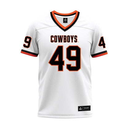 Oklahoma State - NCAA Football : Evan Smith - White Premium Football Jersey