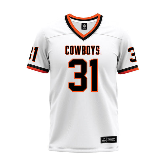 Oklahoma State - NCAA Football : Chance Clements - White Premium Football Jersey