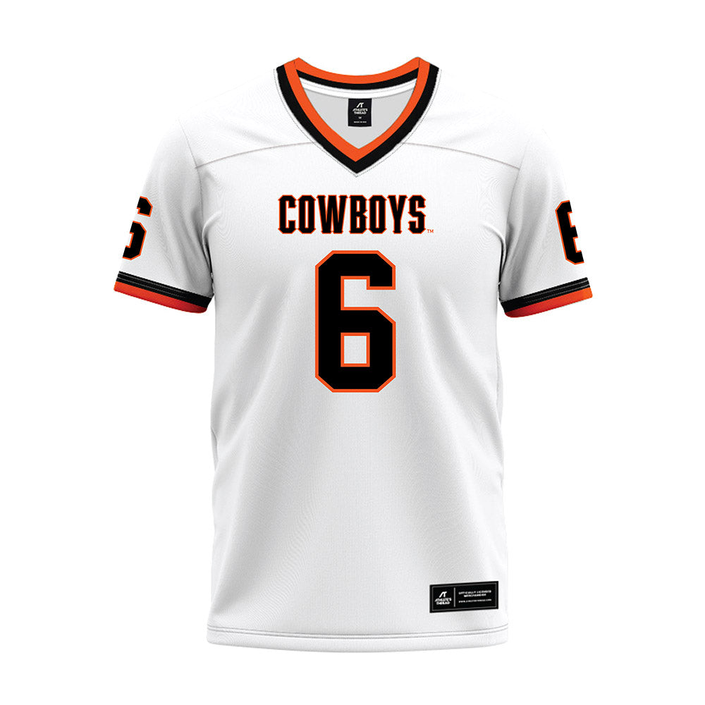 Oklahoma State - NCAA Football : Lyrik Rawls - White Premium Football Jersey