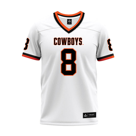 Oklahoma State - NCAA Football : Parker Robertson - White Premium Football Jersey