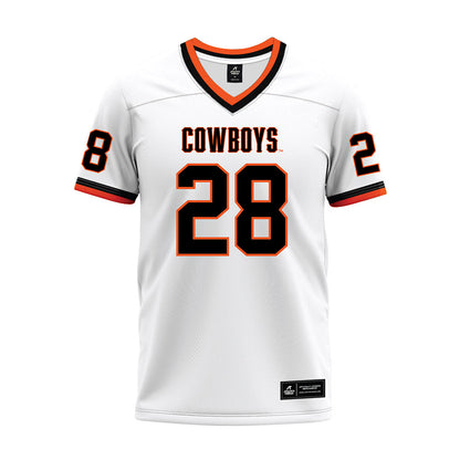 Oklahoma State - NCAA Football : Elijah Williams - White Premium Football Jersey