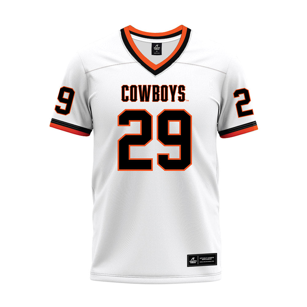 Oklahoma State - NCAA Football : Cooper Lai - White Premium Football Jersey