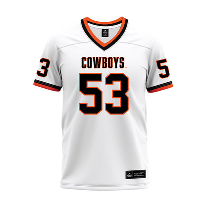 Oklahoma State - NCAA Football : Jaxson Duffield - White Premium Football Jersey-0