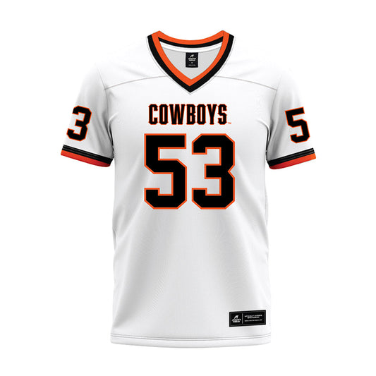 Oklahoma State - NCAA Football : Jaxson Duffield - White Premium Football Jersey-0