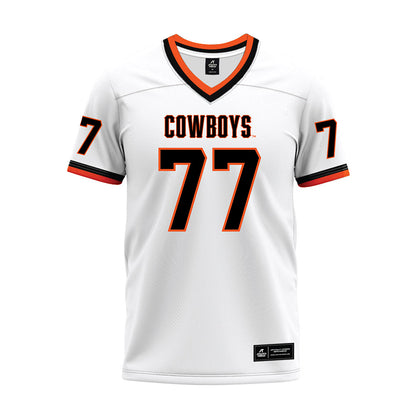 Oklahoma State - NCAA Football : Noah McKinney - White Premium Football Jersey