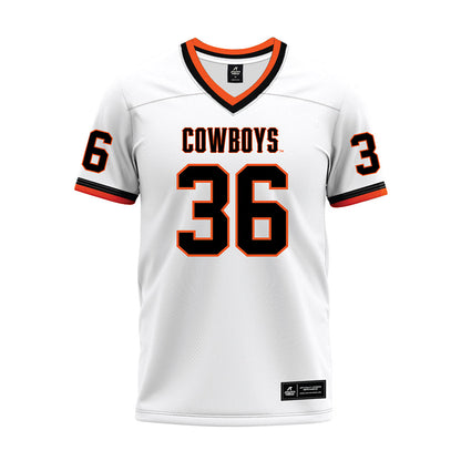 Oklahoma State - NCAA Football : Colin Morriss - White Premium Football Jersey