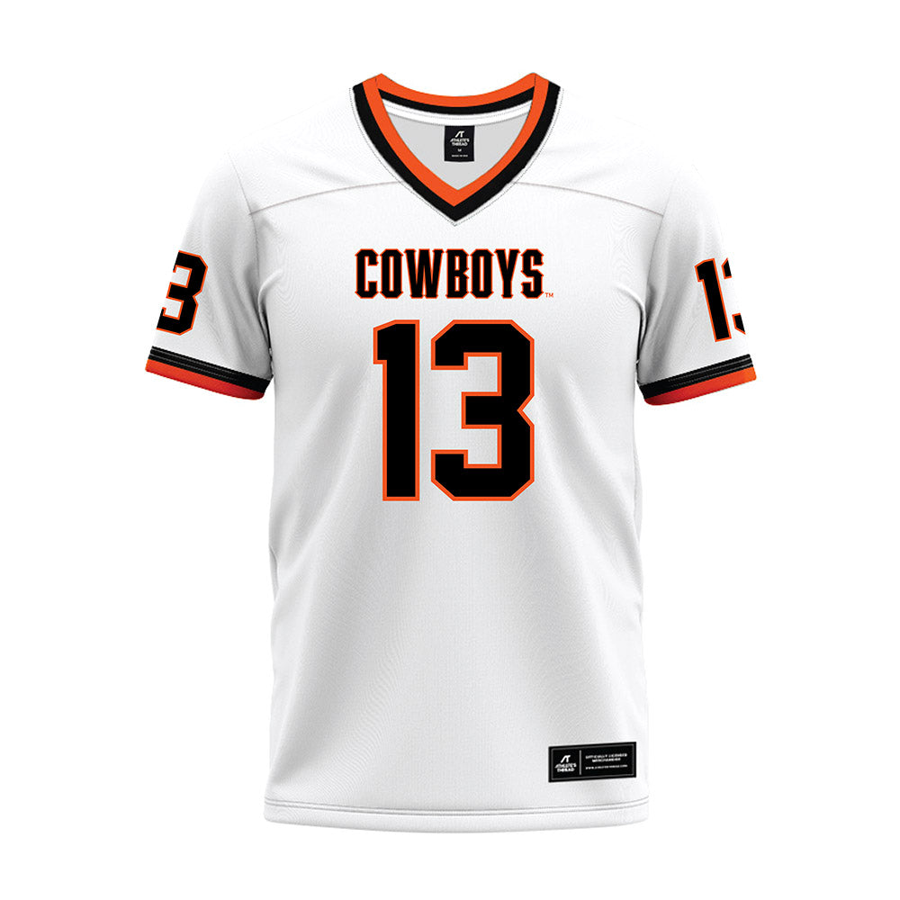 Oklahoma State - NCAA Football : Garret Rangel - White Premium Football Jersey