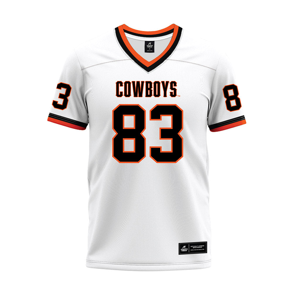 Oklahoma State - NCAA Football : Jaden Perez - White Premium Football Jersey-0