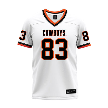 Oklahoma State - NCAA Football : Jaden Perez - White Premium Football Jersey-0