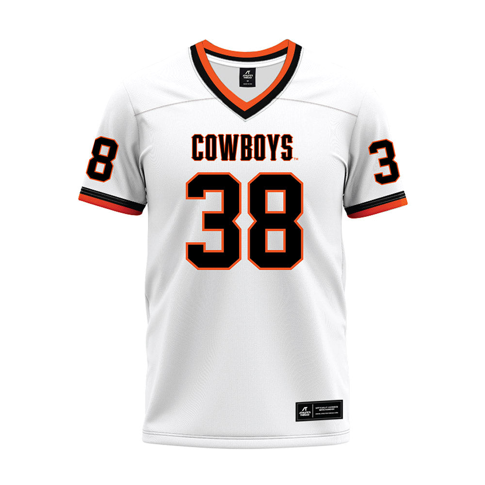 Oklahoma State - NCAA Football : Kade Welcher - White Premium Football Jersey