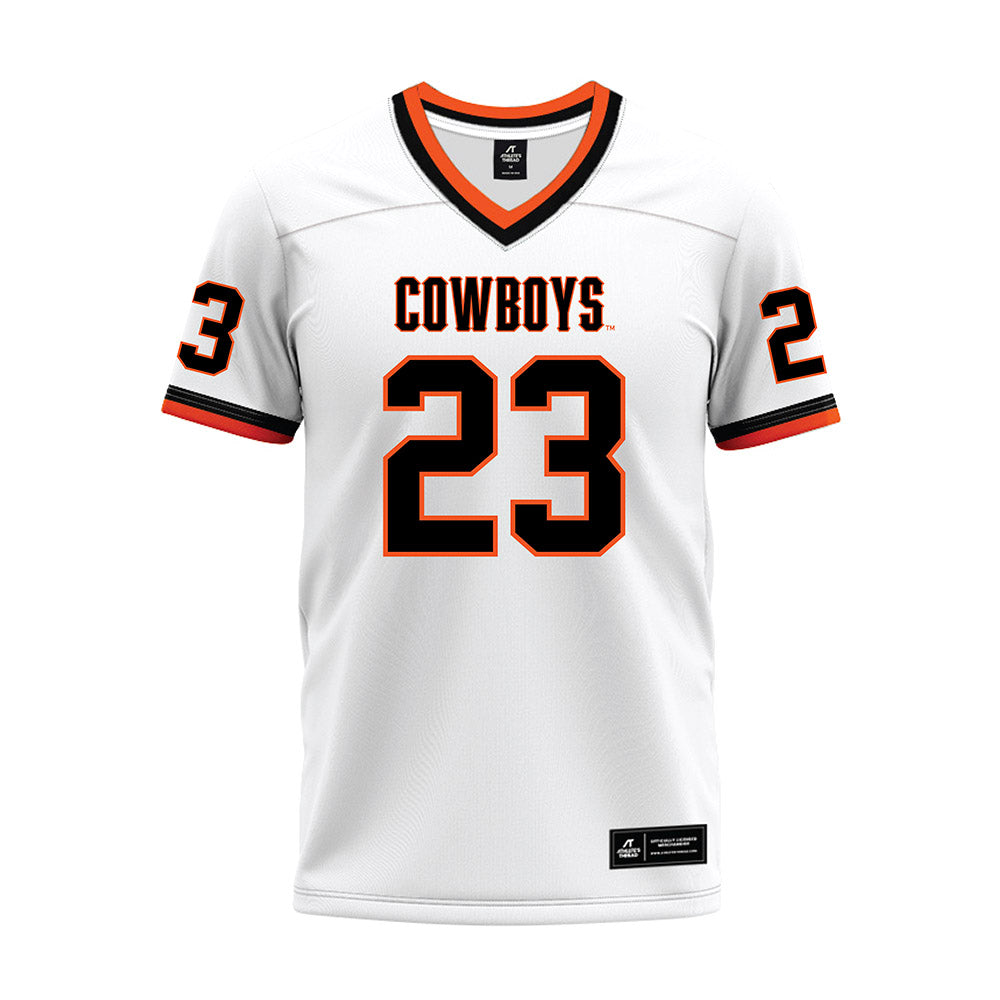 Oklahoma State - NCAA Football : Kenneth Harris - White Premium Football Jersey