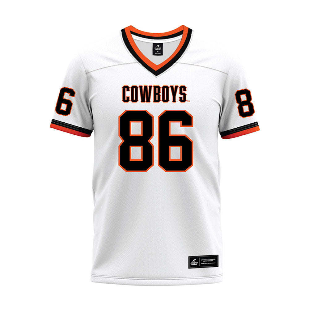 Oklahoma State - NCAA Football : Will Monney - White Premium Football Jersey-0