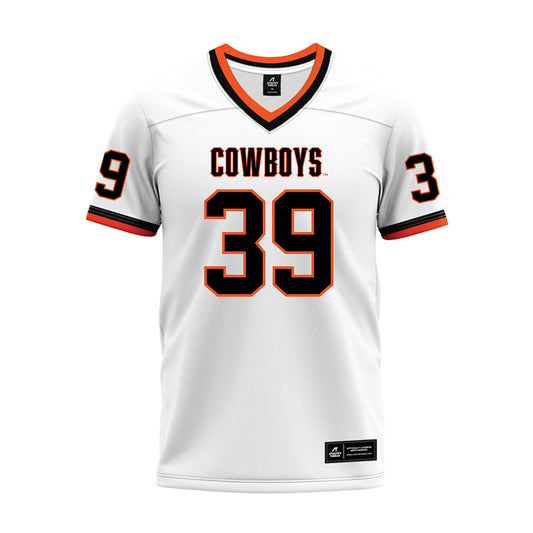 Oklahoma State - NCAA Football : Sam Babbush - White Premium Football Jersey