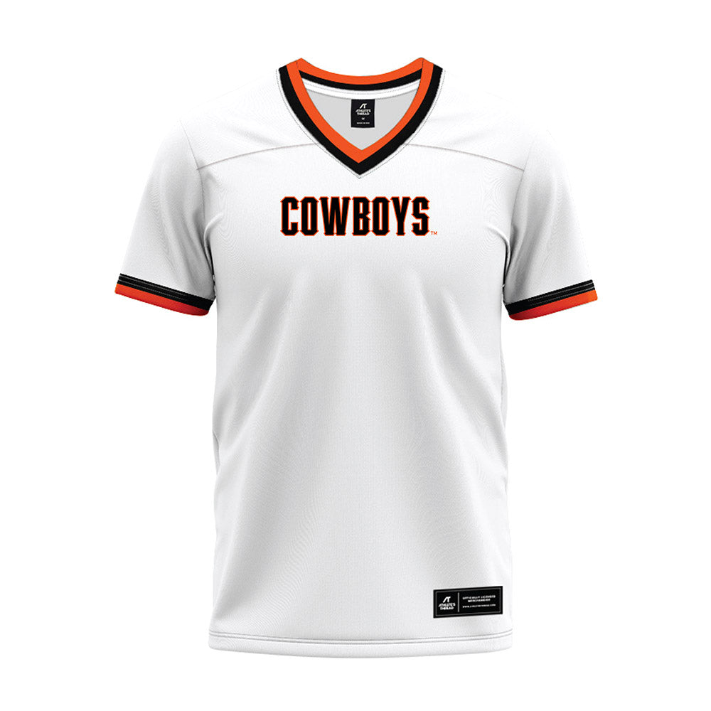 Oklahoma State - NCAA Football : Ayo Shotomide-King - White Premium Football Jersey