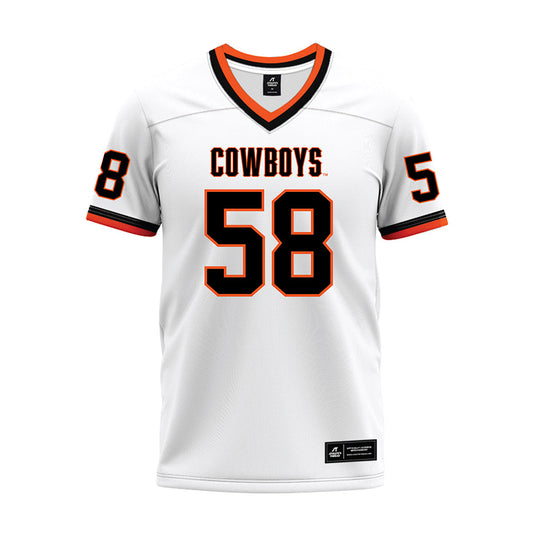 Oklahoma State - NCAA Football : Kaden Jones - White Premium Football Jersey