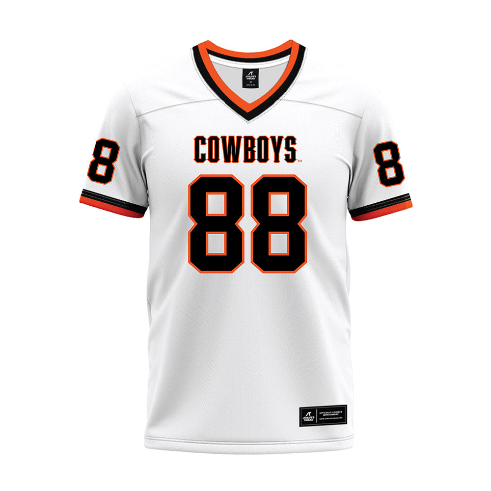 Oklahoma State - NCAA Football : Heston Thompson - White Premium Football Jersey