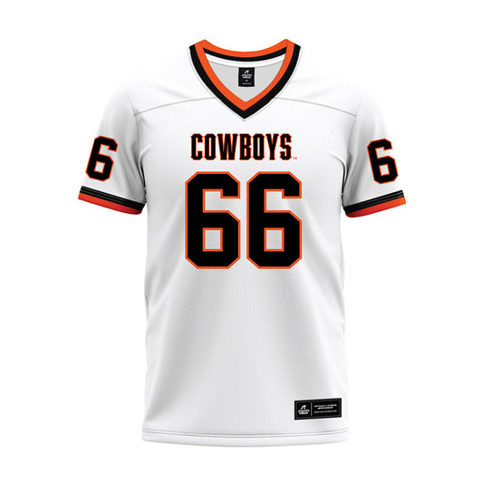 Oklahoma State - NCAA Football : Louie Canepa - White Premium Football Jersey-0